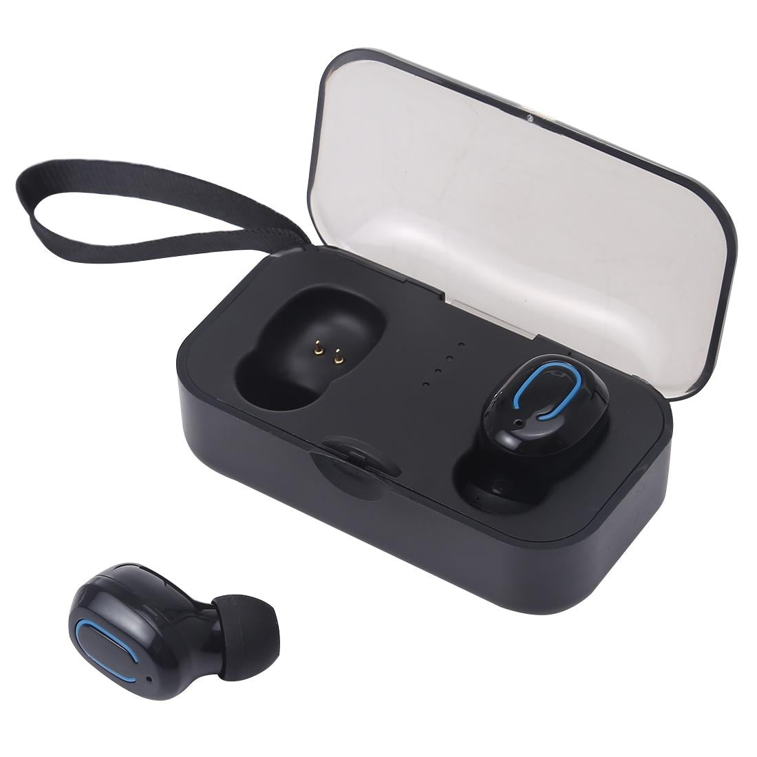 Wireless Stereo TWS Bluetooth Earphones with Charging Case – Dazzling Design – Black