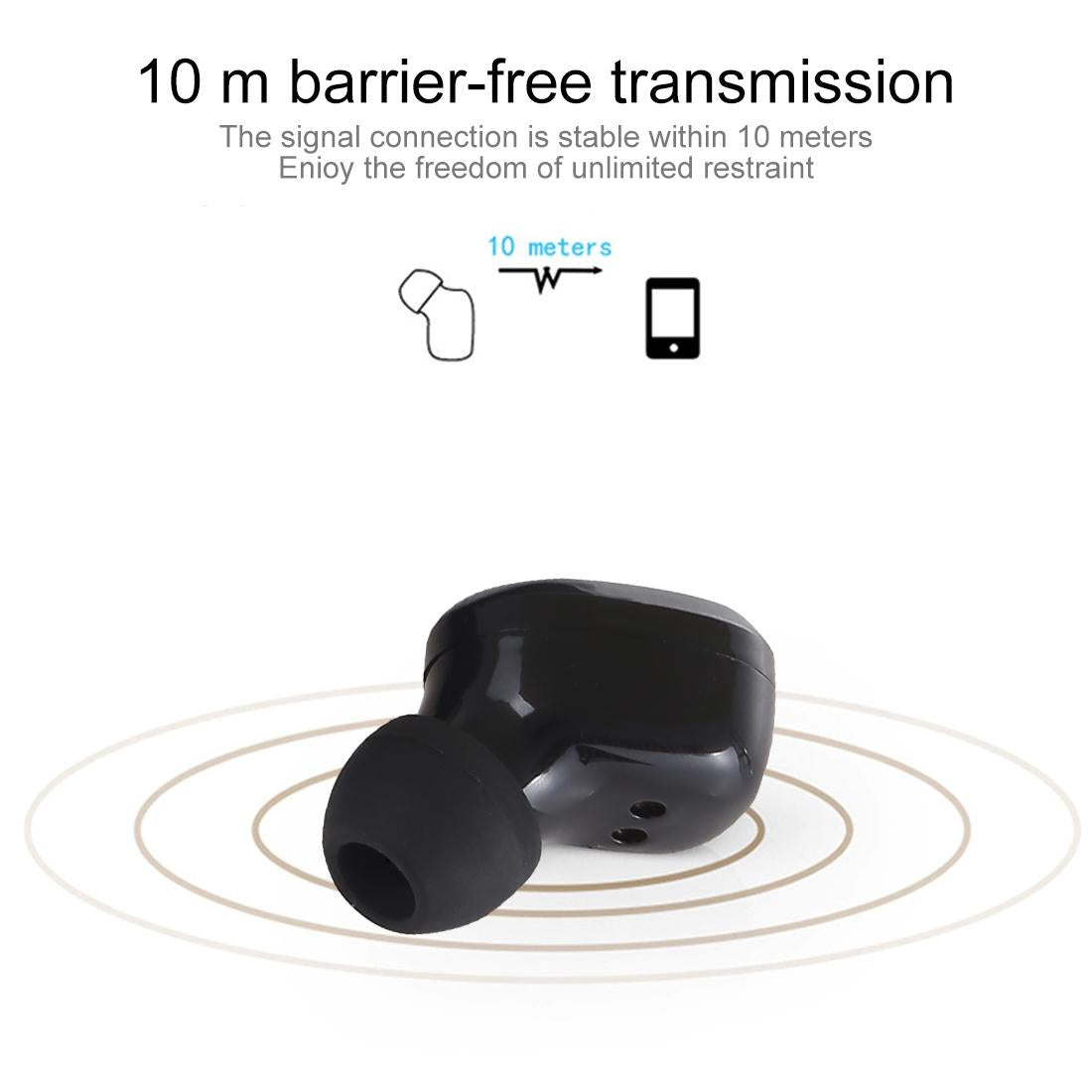 Wireless Stereo TWS Bluetooth Earphones with Charging Case – Dazzling Design – Black