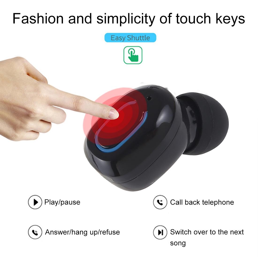 Wireless Stereo TWS Bluetooth Earphones with Charging Case – Dazzling Design – Black