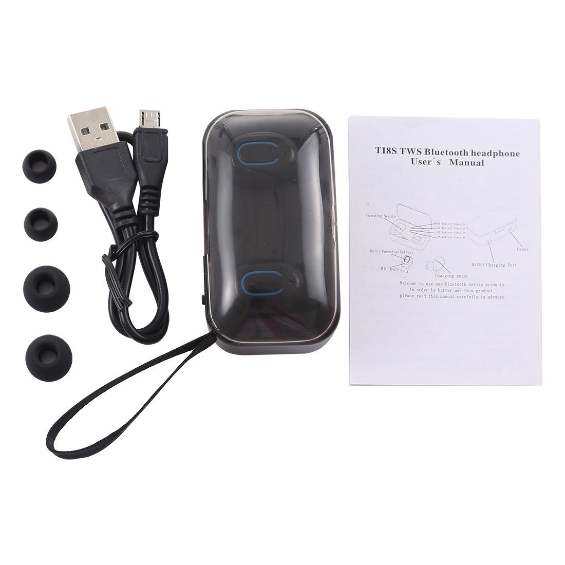 Wireless Stereo TWS Bluetooth Earphones with Charging Case – Dazzling Design – Black