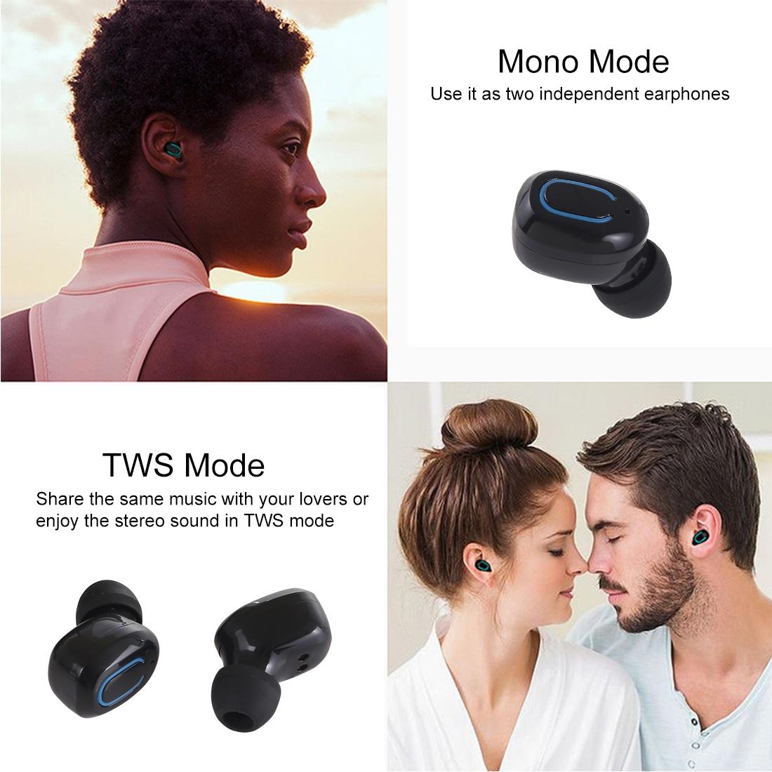 Wireless Stereo TWS Bluetooth Earphones with Charging Case – Dazzling Design – Black