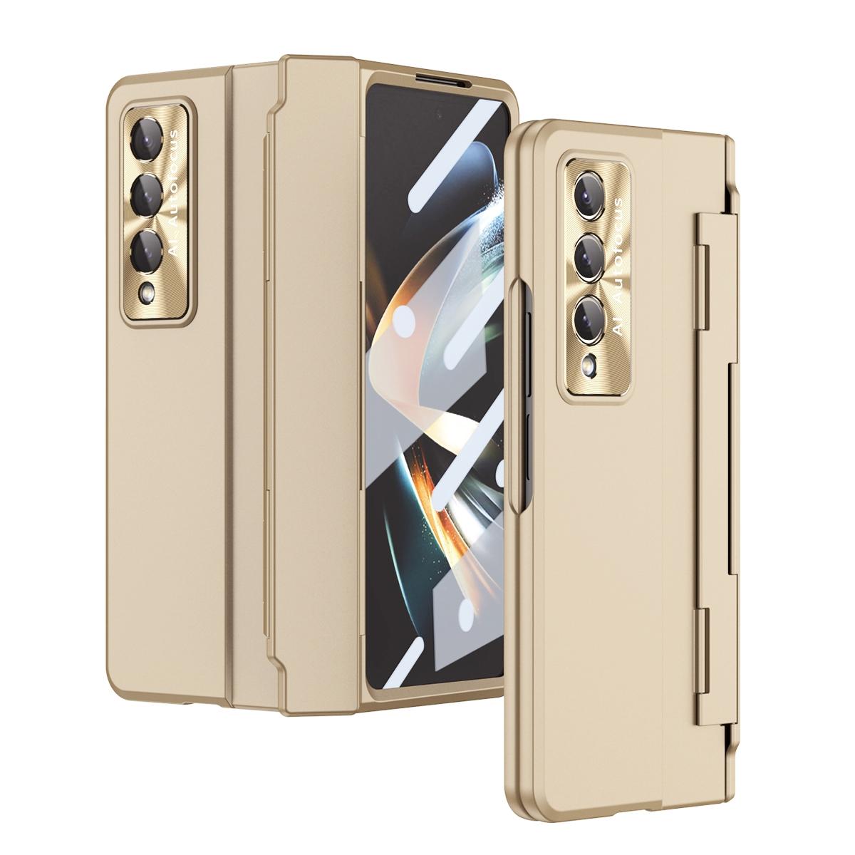 Full Coverage Hinge Phone Case for Samsung Galaxy Z Fold4 5G – Shockproof Protective Cover – Gold