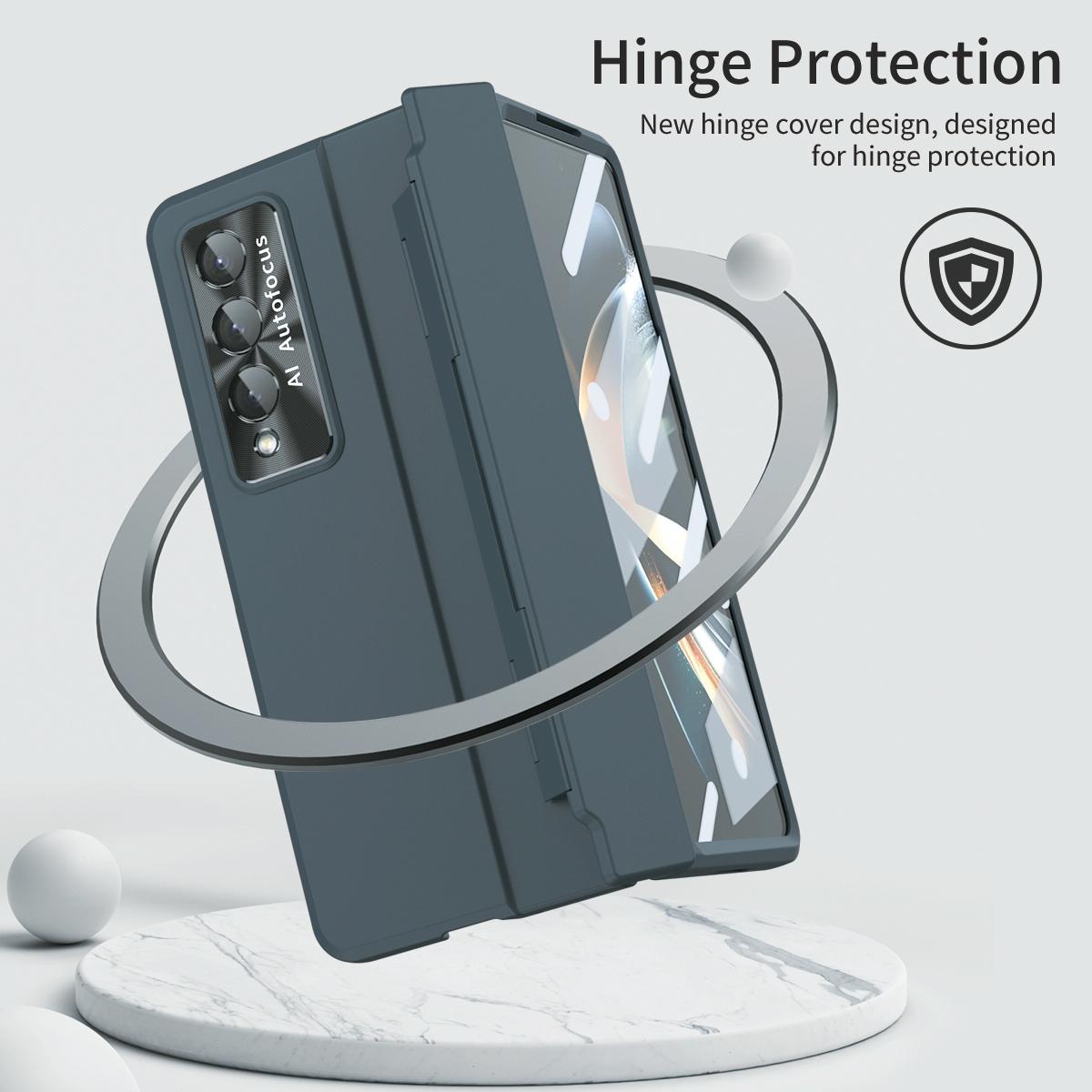 Full Coverage Hinge Phone Case for Samsung Galaxy Z Fold4 5G – Shockproof Protective Cover – Gold
