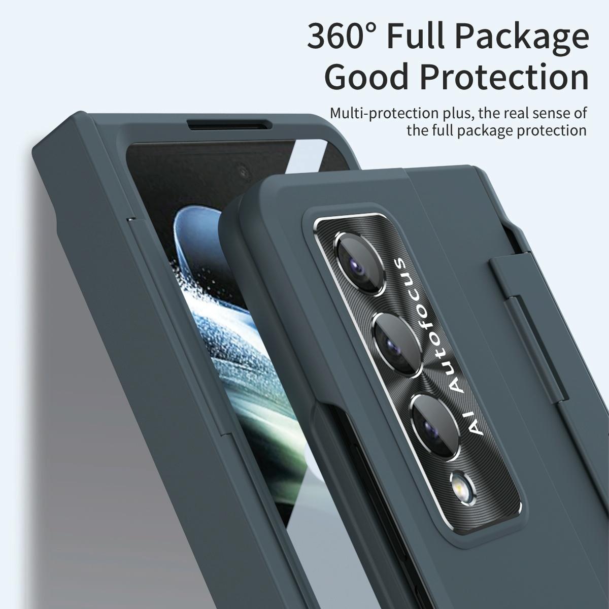 Full Coverage Hinge Phone Case for Samsung Galaxy Z Fold4 5G – Shockproof Protective Cover – Gold