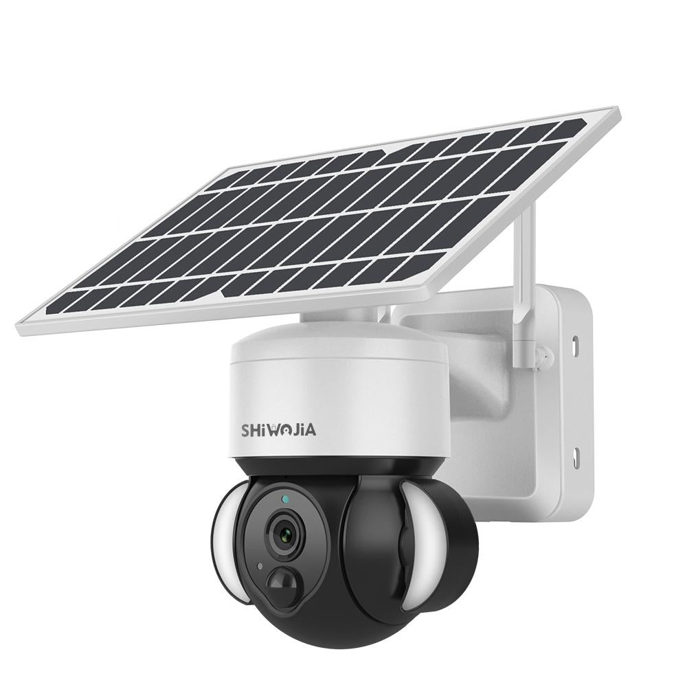 3MP 4G Solar Dome Security Camera – IP66 Waterproof, PIR Motion Detection, Two-Way Audio, Night Vision – White