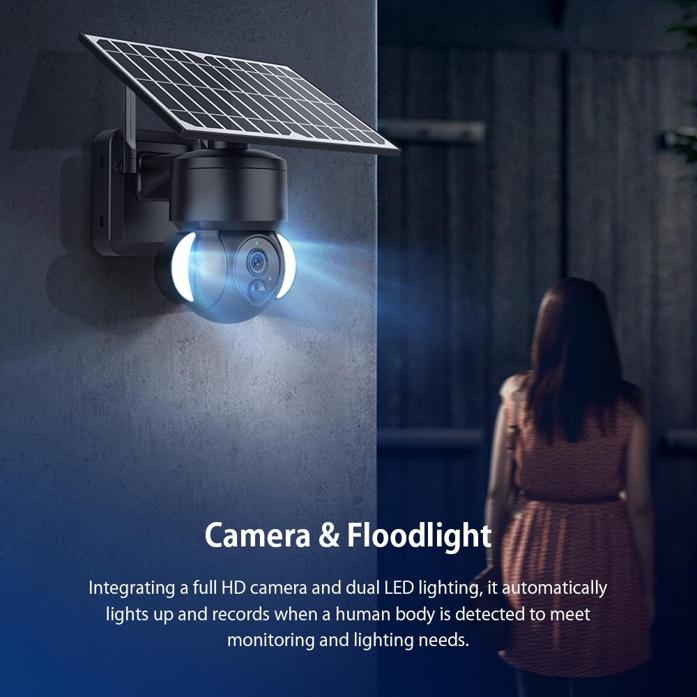 3MP 4G Solar Dome Security Camera – IP66 Waterproof, PIR Motion Detection, Two-Way Audio, Night Vision – White