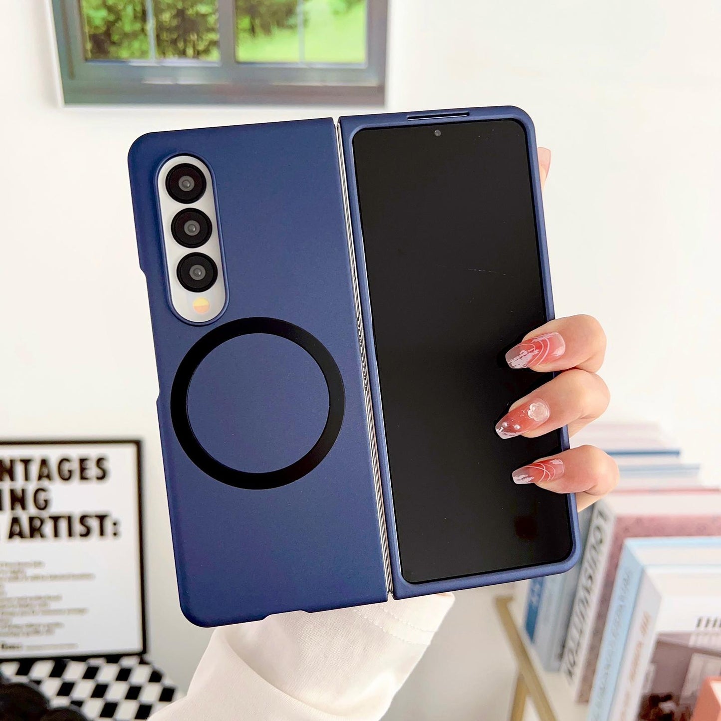 Shockproof Magnetic Phone Case for Samsung Galaxy Z Fold4 5G – Full Body Skin Protection – Blue