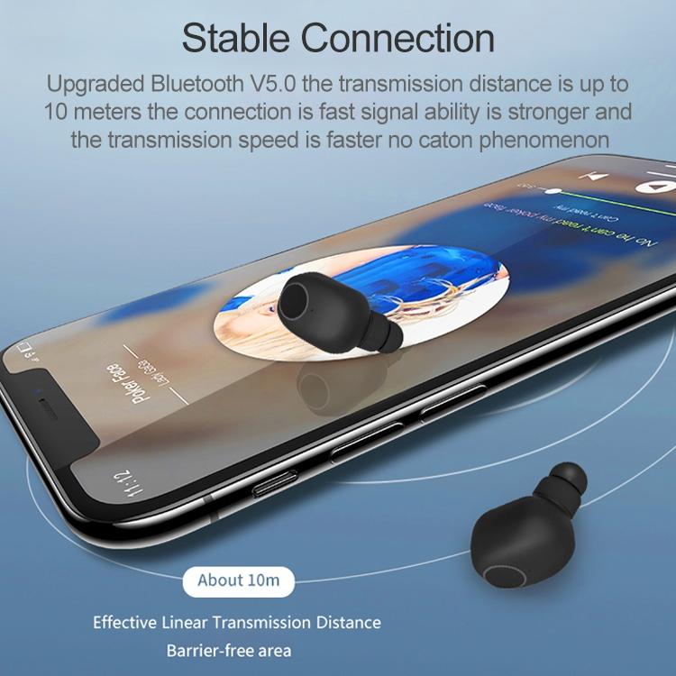 Wireless Sports Bluetooth 5.0 Earphones – Binaural Stereo In-Ear Headphones with Secure Fit – Black