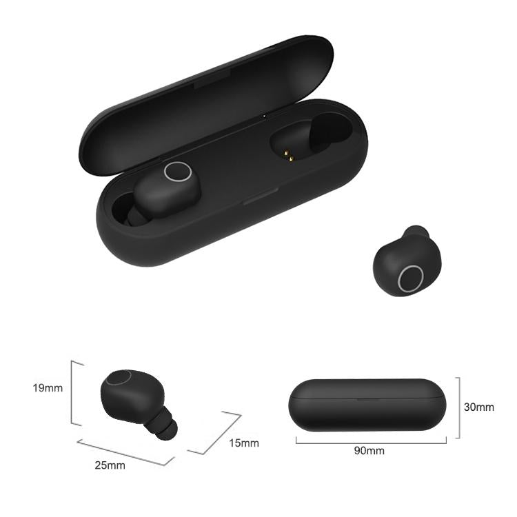 Wireless Sports Bluetooth 5.0 Earphones – Binaural Stereo In-Ear Headphones with Secure Fit – Black