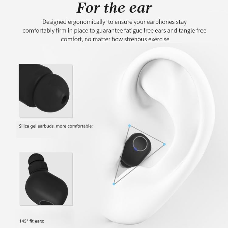 Wireless Sports Bluetooth 5.0 Earphones – Binaural Stereo In-Ear Headphones with Secure Fit – Black