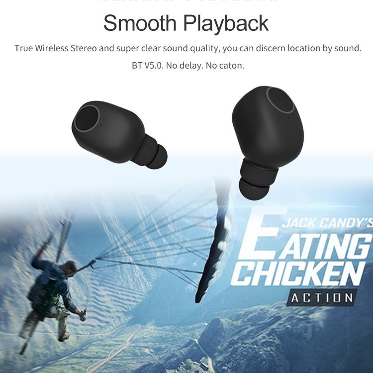 Wireless Sports Bluetooth 5.0 Earphones – Binaural Stereo In-Ear Headphones with Secure Fit – Black