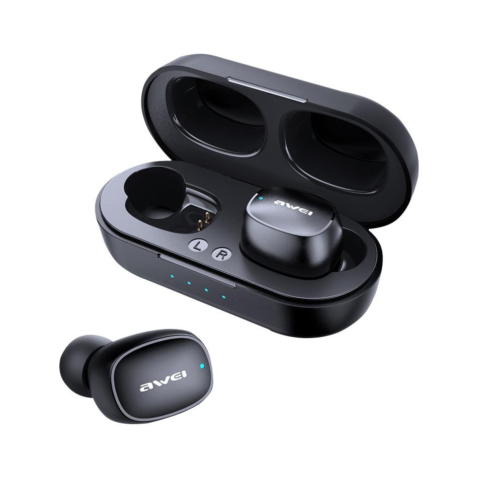 T13 TWS Wireless Sports Headset – Bluetooth 5.0, Black, Charging Case, Sweatproof, Clear Sound, Secure Fit