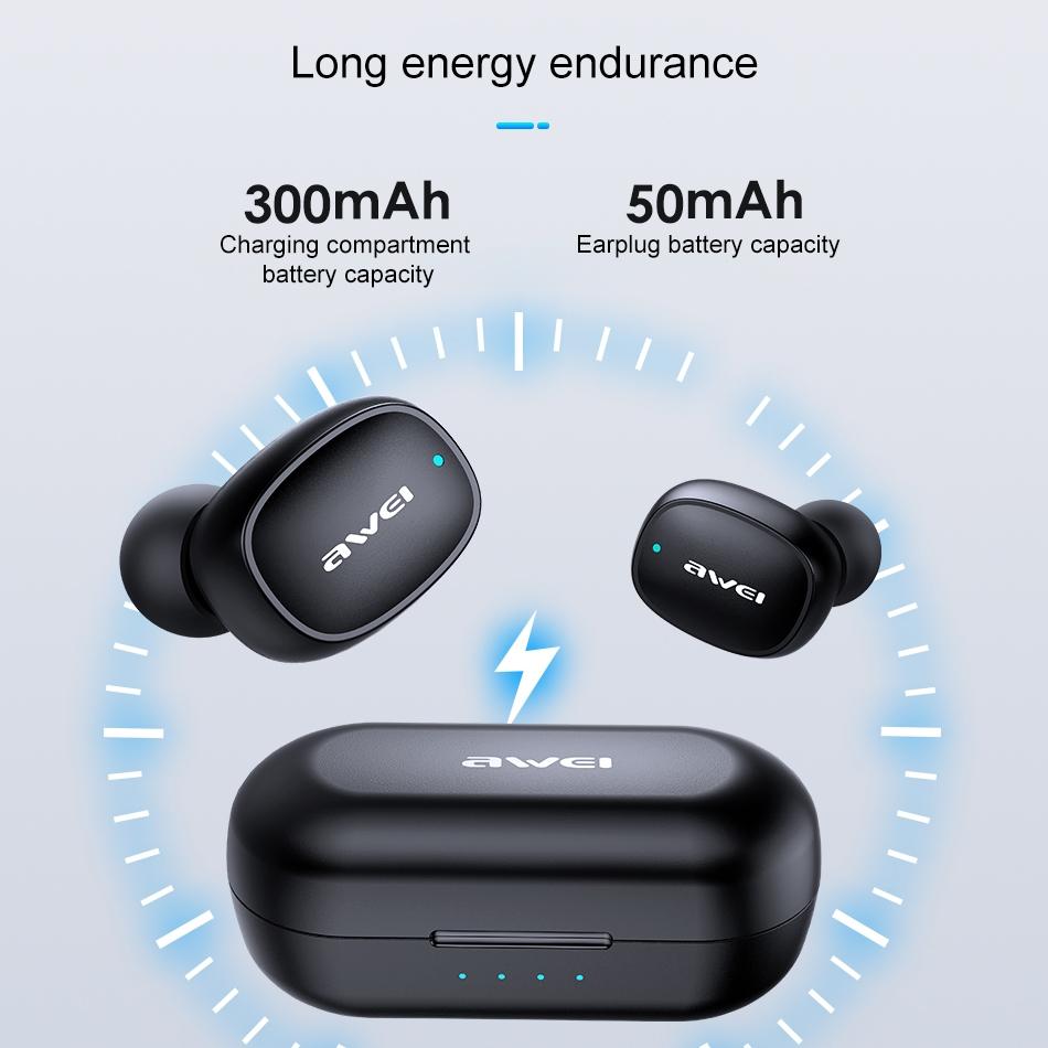 T13 TWS Wireless Sports Headset – Bluetooth 5.0, Black, Charging Case, Sweatproof, Clear Sound, Secure Fit