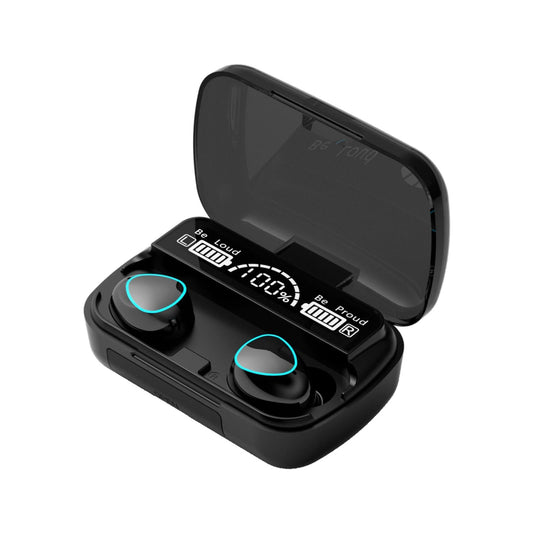 Wireless Bluetooth 5.0 Earphones with Digital Display – TWS In-Ear Headphones & Charging Case, Black