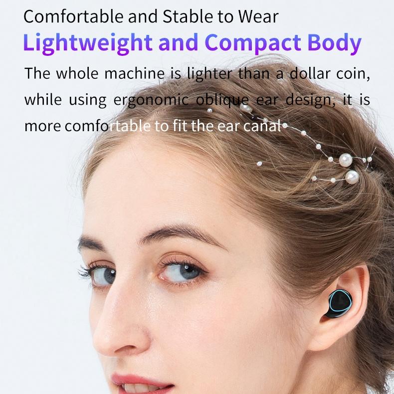 Wireless Bluetooth 5.0 Earphones with Digital Display – TWS In-Ear Headphones & Charging Case, Black