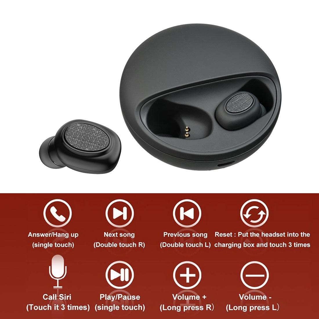 Wireless Stereo Bluetooth Headset V5.0 – True Wireless TWS Earbuds with Charging Case