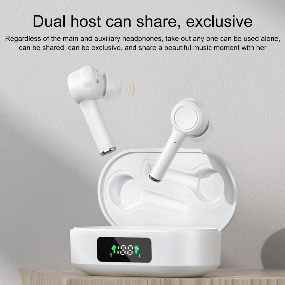 Wireless Bluetooth 5.0 Earphone with Digital Display & Noise Reduction – TWS In-Ear, Black