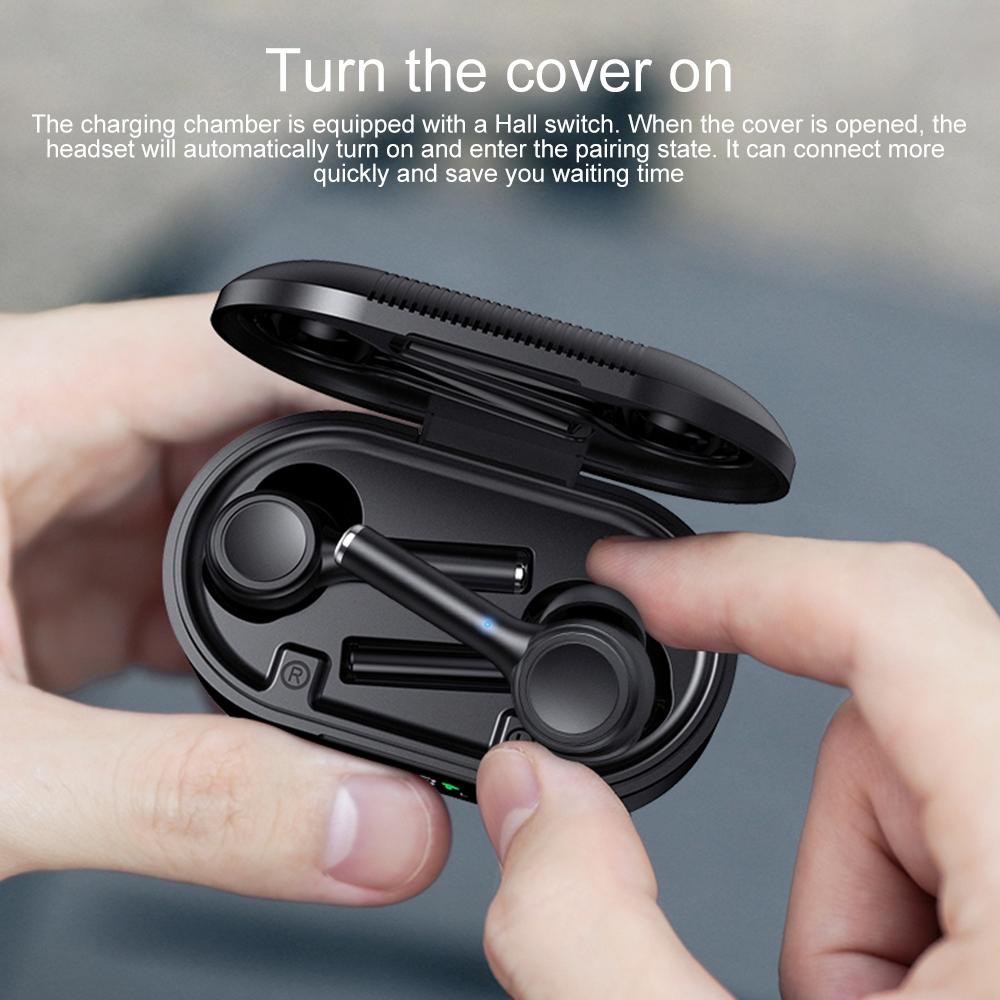 Wireless Bluetooth 5.0 Earphone with Digital Display & Noise Reduction – TWS In-Ear, Black