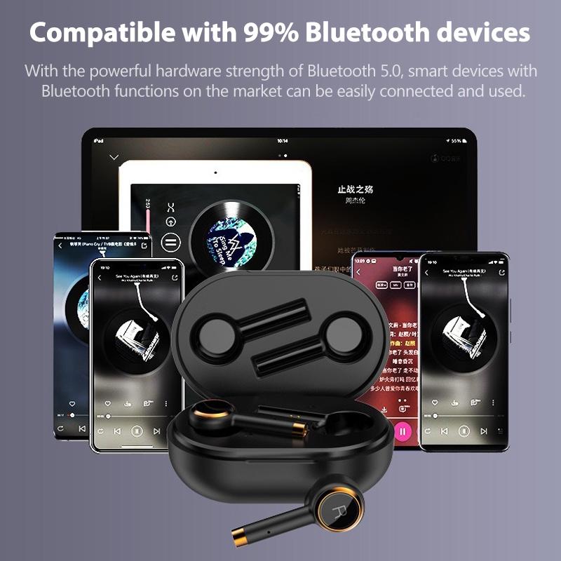 Wireless Bluetooth 5.0 Earbuds with Charging Case – In-Ear Stereo Sound, Touch Control – Universal Compatibility