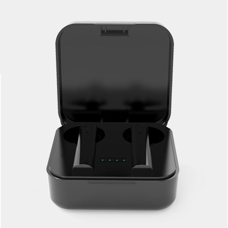 Wireless Dual Mic Noise-Cancelling Earbuds – Bluetooth 5.0 with Charging Case – Black In-Ear Headphones for Clear Calls & Music