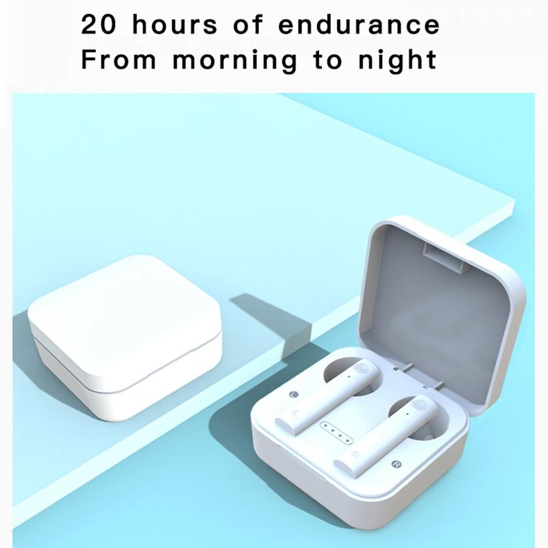 Wireless Dual Mic Noise-Cancelling Earbuds – Bluetooth 5.0 with Charging Case – Black In-Ear Headphones for Clear Calls & Music