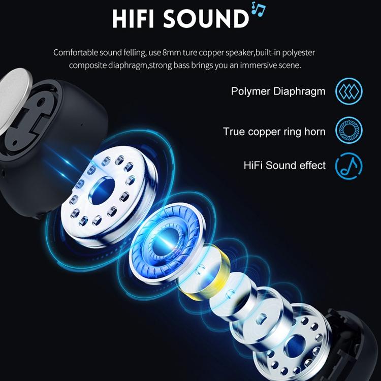 Wireless Sports Bluetooth 5.0 Earphones – Binaural Stereo Sound, Sweatproof, Secure Fit – Black
