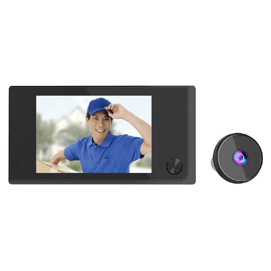 2.0MP Digital Peephole Door Viewer – 3.5'' Screen, HD Camera, Motion Detection, Easy Installation – Black