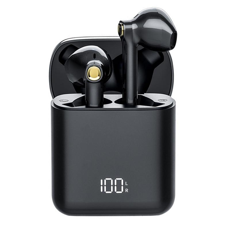 Waterproof Bluetooth Earphones with Digital Display – Wireless In-Ear Headphones (Black)