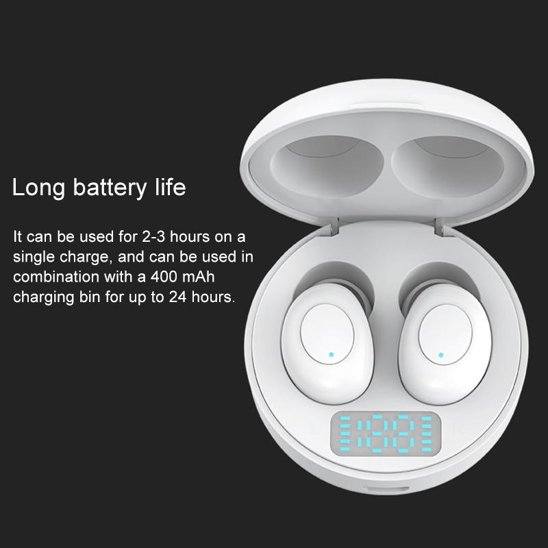 J1 TWS Wireless Earphones with LED Charging Case – Black. True Wireless Stereo Earbuds
