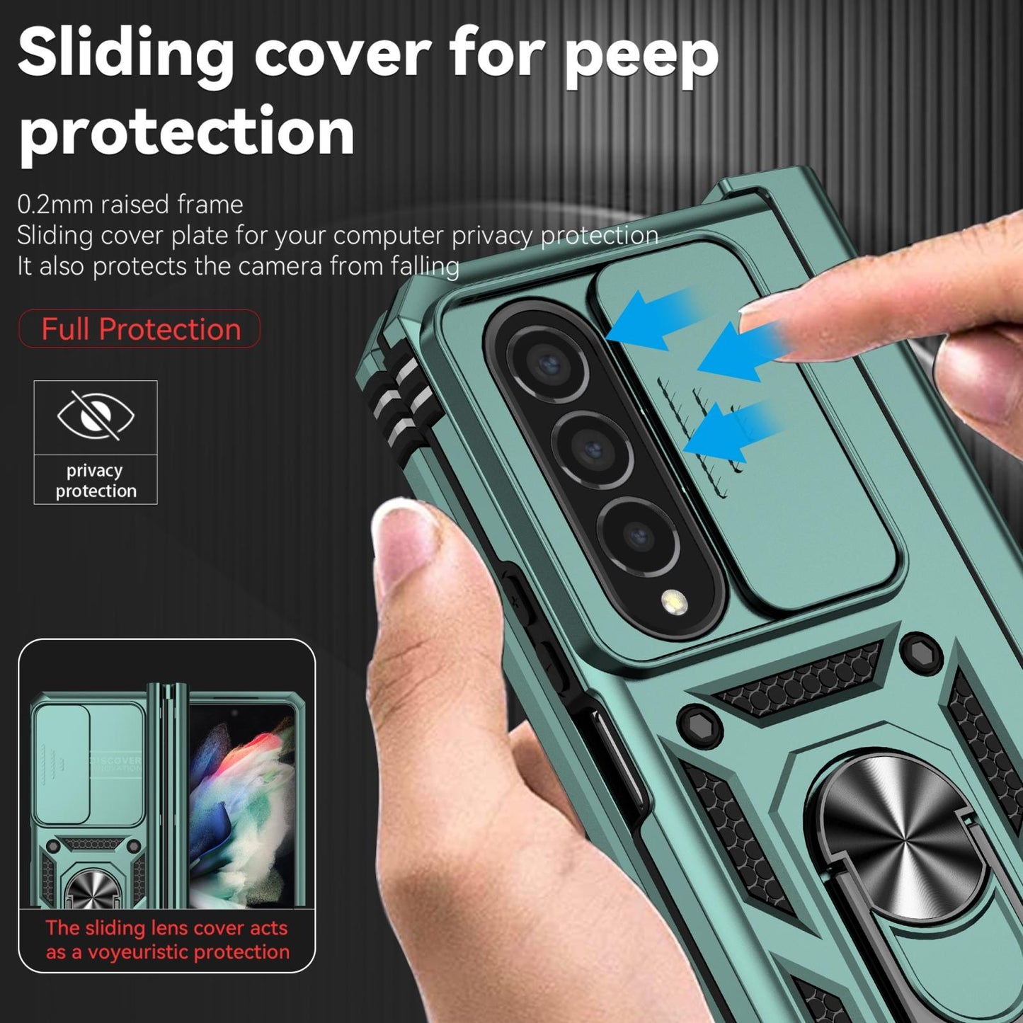 Secure Sliding Case for Samsung Galaxy Z Fold4 5G – Durable Protective Cover – Red