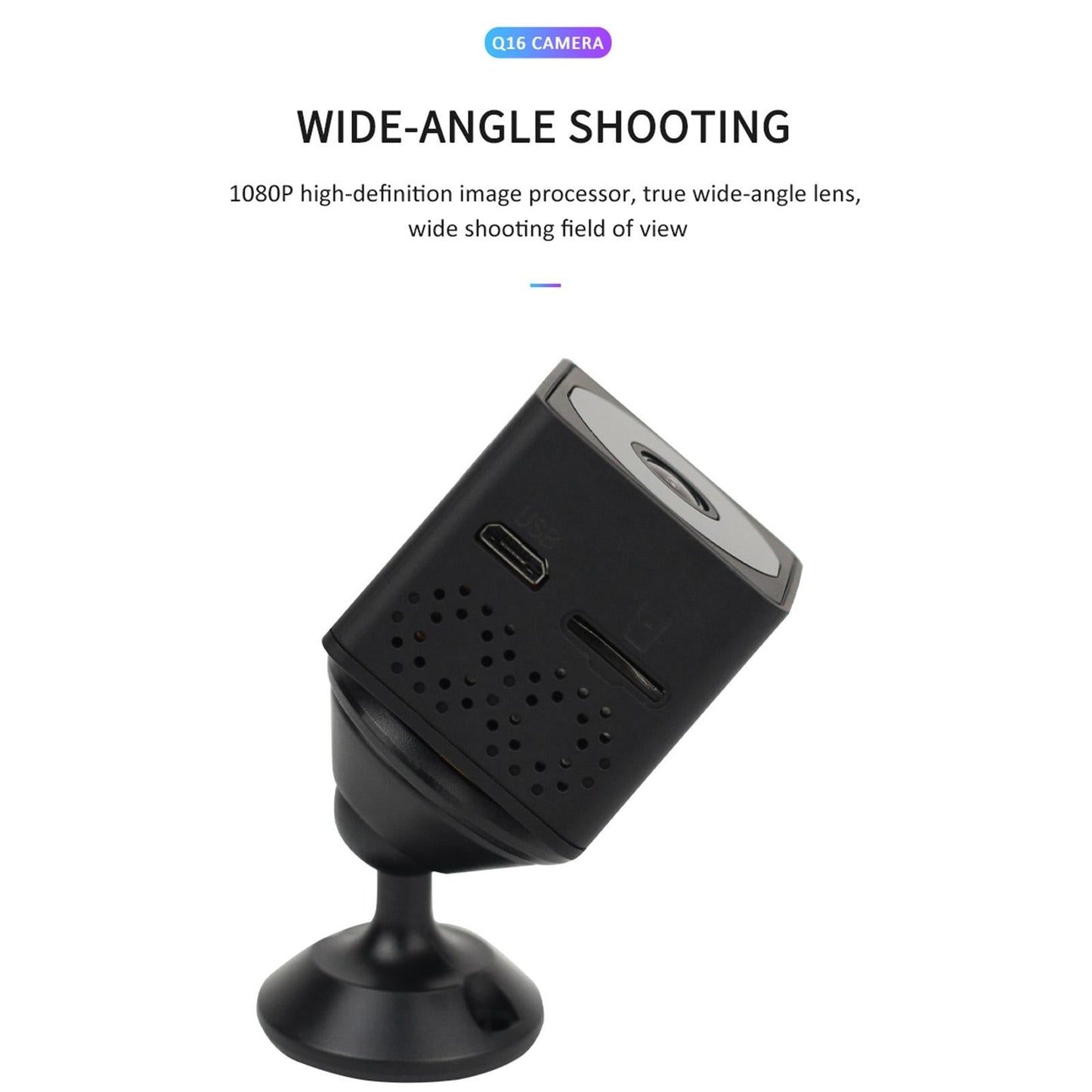 Mini WiFi Action Camera – Night Vision, Motion Detection, HD Video, Portable Security Cam – Black