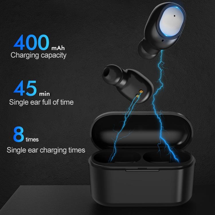 Wireless Bluetooth 5.0 Binaural Stereo Earphones – Automatic Pairing, Black, True Wireless