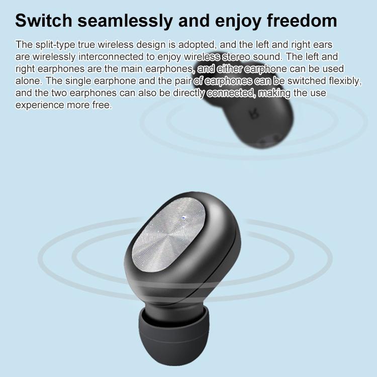 Waterproof Bluetooth 5.0 TWS Earphones – Touch Control, True Wireless In-Ear Headphones, Black