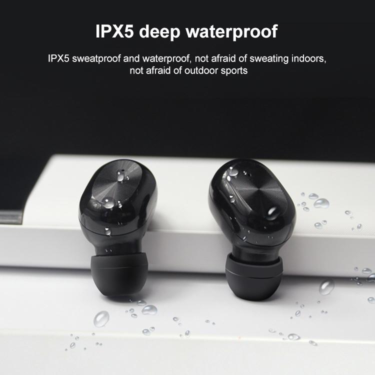 Waterproof Bluetooth 5.0 TWS Earphones – Touch Control, True Wireless In-Ear Headphones, Black