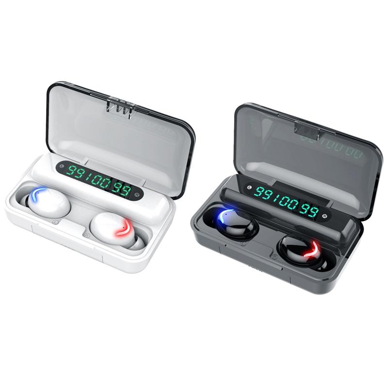 Three-Screen Bluetooth Earphones – Noise Reduction, LED Display & Hand Strap – Black