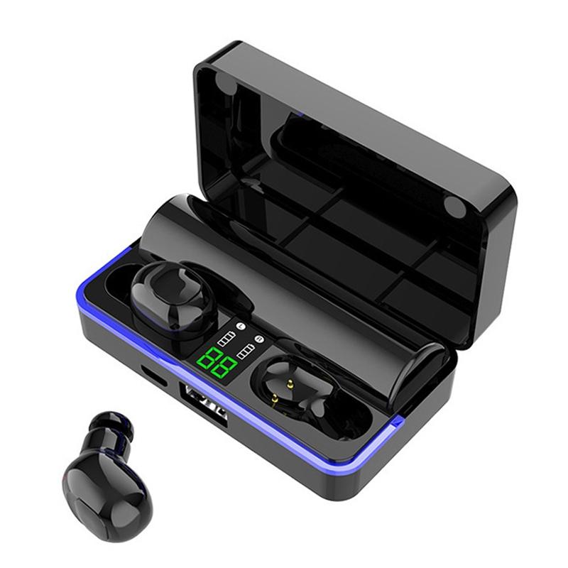 Waterproof Touch Wireless Bluetooth Earphones with Charging Box – Bluetooth 5.0, Black, In-Ear Design for Music & Calls