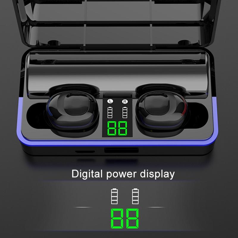 Waterproof Touch Wireless Bluetooth Earphones with Charging Box – Bluetooth 5.0, Black, In-Ear Design for Music & Calls