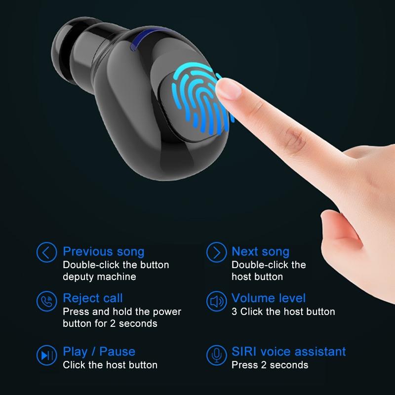 Waterproof Touch Wireless Bluetooth Earphones with Charging Box – Bluetooth 5.0, Black, In-Ear Design for Music & Calls