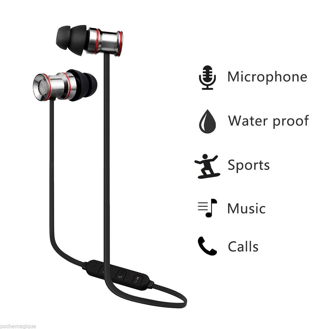 Waterproof Magnetic Sports Earbuds with Mic – Wireless Bluetooth 4.1 – Model IP7G9654B