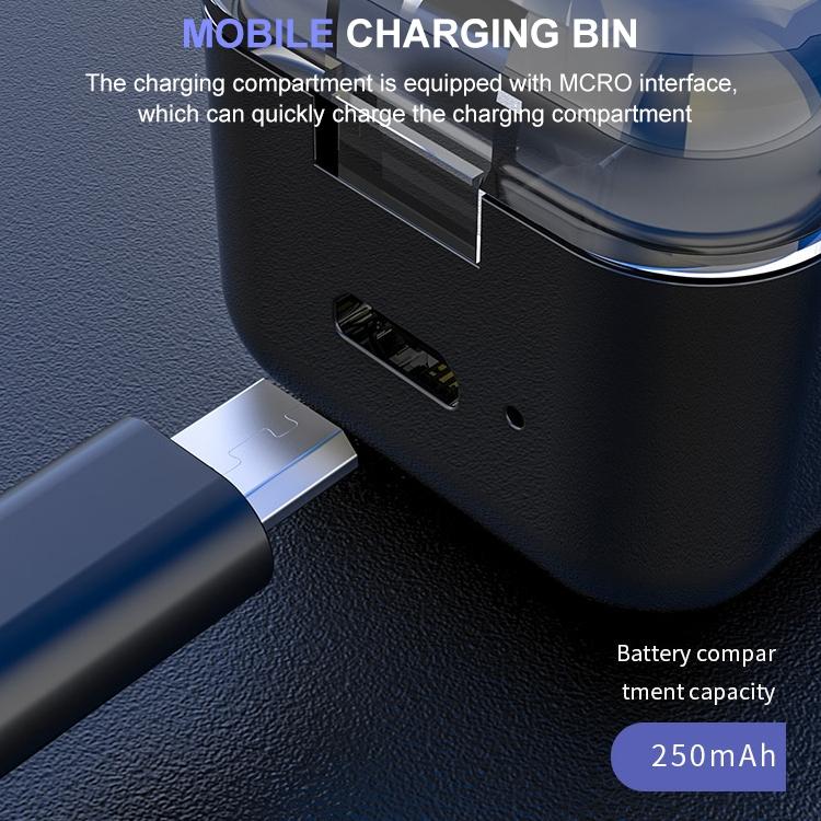 M-B8 Mini Wireless Bluetooth Earphone with Charging Box – Compact Single-Ear Headset (Black)
