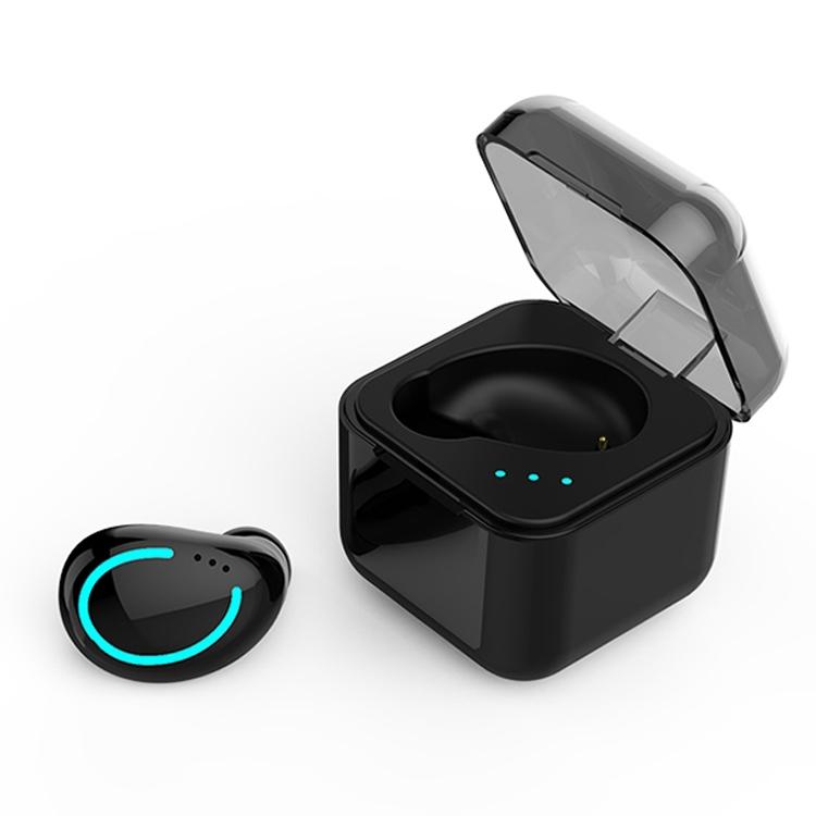 M-B8 Mini Wireless Bluetooth Earphone with Charging Box – Compact Single-Ear Headset (Black)