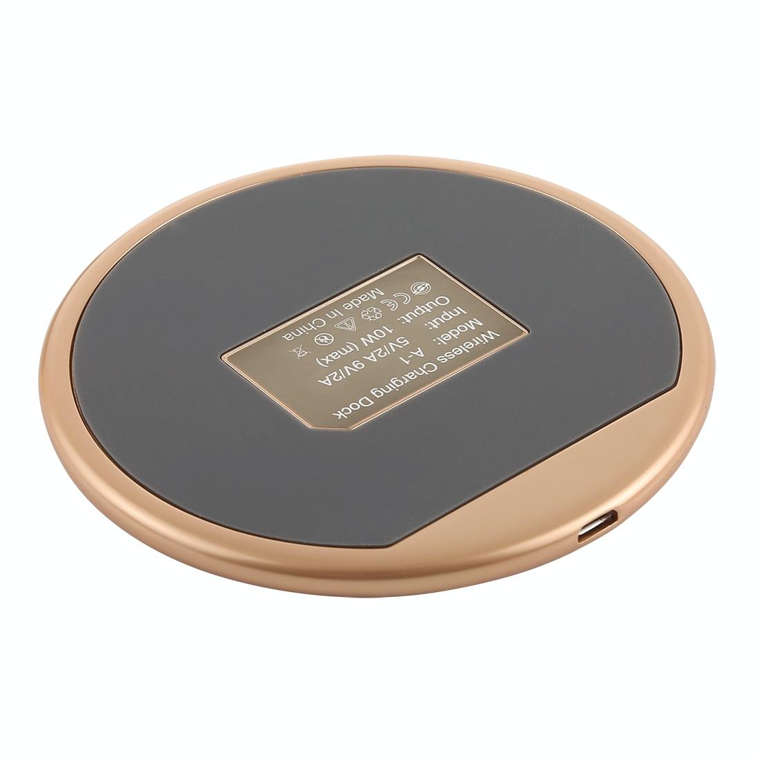Round Wireless Charger – Fast Charging Pad Black & Gold | 15W Qi-Compatible Phone Charger