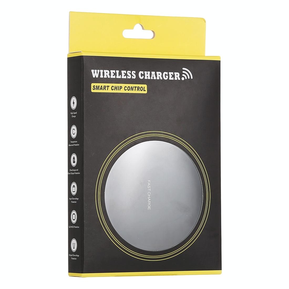 Round Wireless Charger – Fast Charging Pad Black & Gold | 15W Qi-Compatible Phone Charger