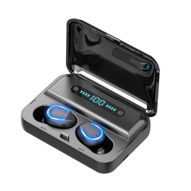 Bluetooth Noise Cancelling Earphones with Touch Control & Charging Case – Black