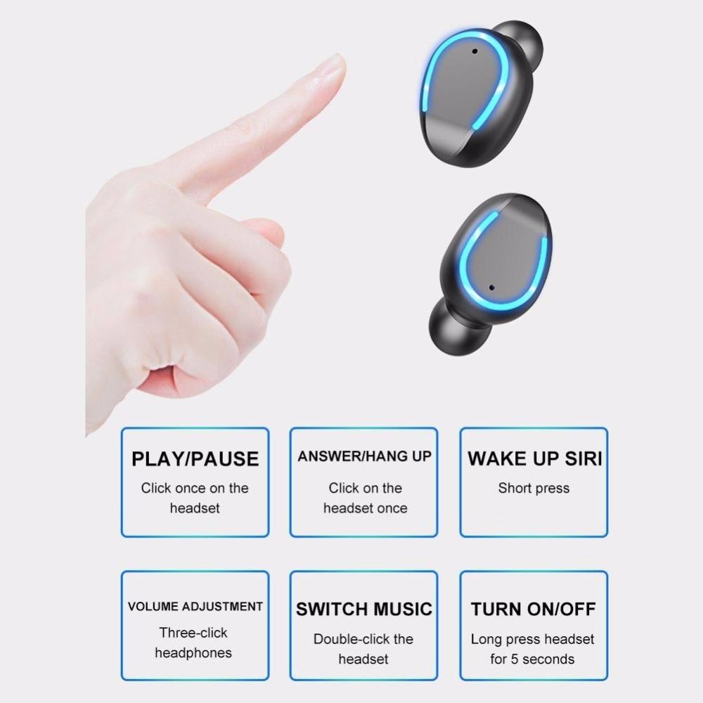 Bluetooth Noise Cancelling Earphones with Touch Control & Charging Case – Black