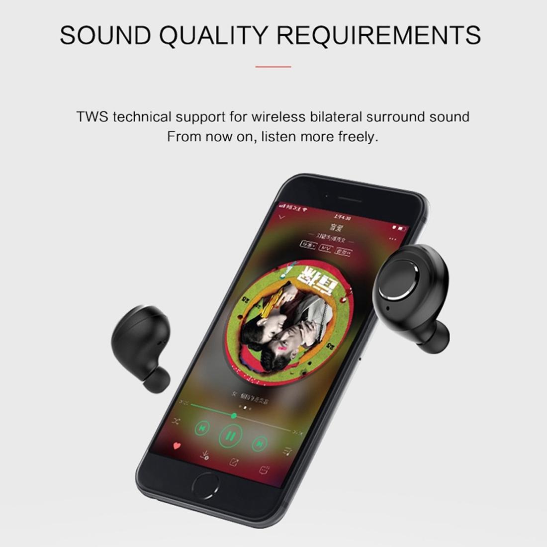 X8 TWS Portable Bluetooth 5.0 Earphones with Charging Case – Wireless In-Ear Sports Headphones – Black