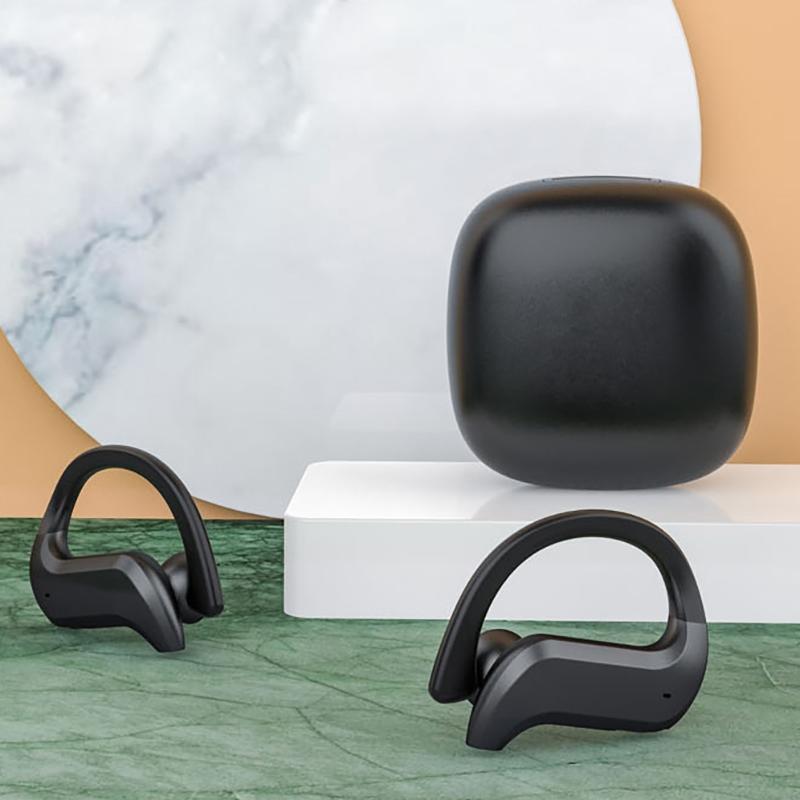 Wireless Bluetooth Earphones with Charging Box & Digital Display – Model 258 – Black
