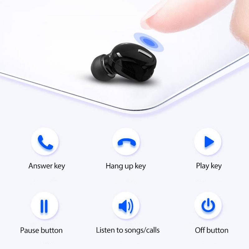 X9 Mini In-Ear Unilateral Bluetooth Earphone – Wireless 5.0 Single-Ear Headset with Mic, Black