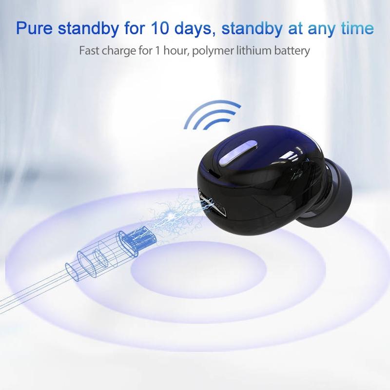 X9 Mini In-Ear Unilateral Bluetooth Earphone – Wireless 5.0 Single-Ear Headset with Mic, Black