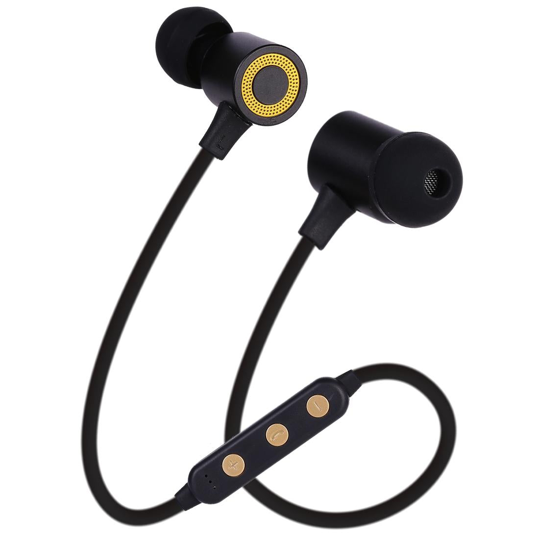 Wireless Magnetic Headphones with TF Card Support – Portable Bluetooth Neckband Headset – Black